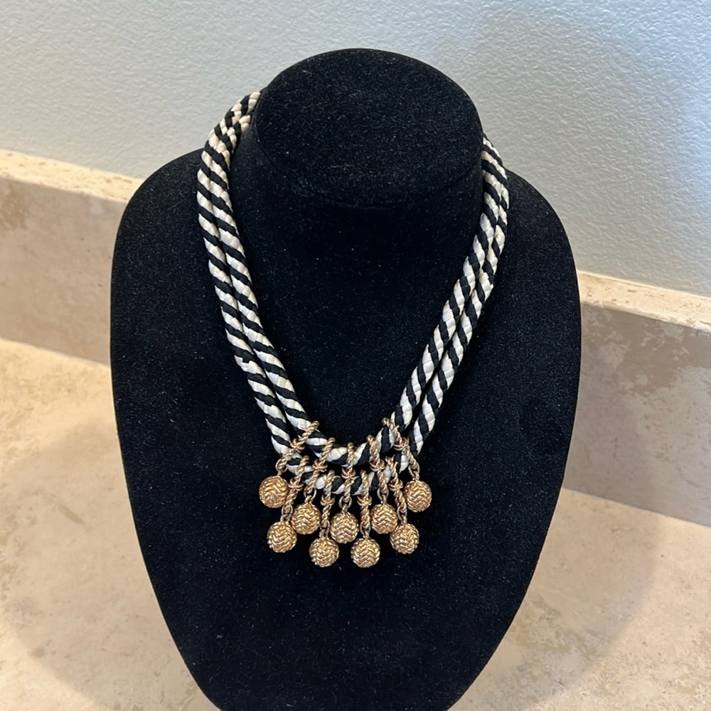Stella & Dot two tone rope and beaded necklace.